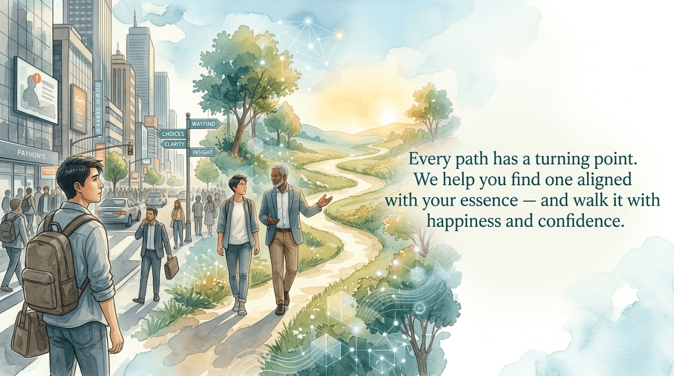 Watercolor illustration of mentoring journey